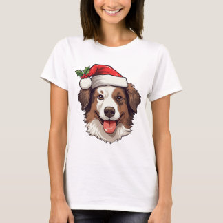 Tshirt Christmas Border Collie Brown weiß
