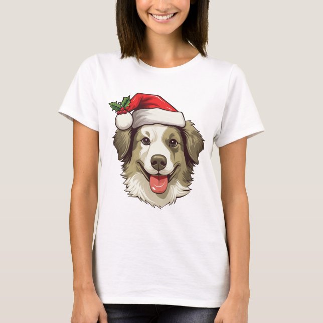 Tshirt - Christmas Border Collie Wheaton (Vorderseite)