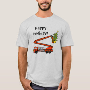 Tshirt für Feuerwehrwagen und Weihnachtsbaum