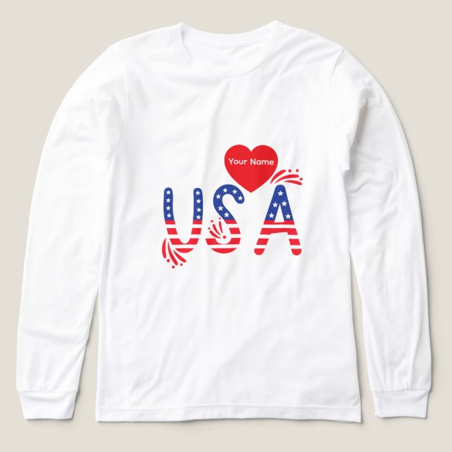 Tshirt mit Slive Patriotic Long Sleeve T - Shirt (Design Vorderseite)