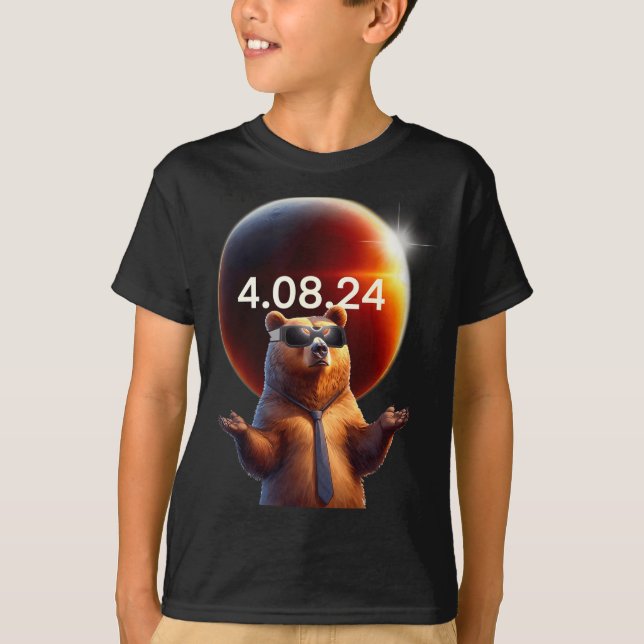 Tshirt Sonnenfinsternis Bär Sonnenfinsternis (Vorderseite)