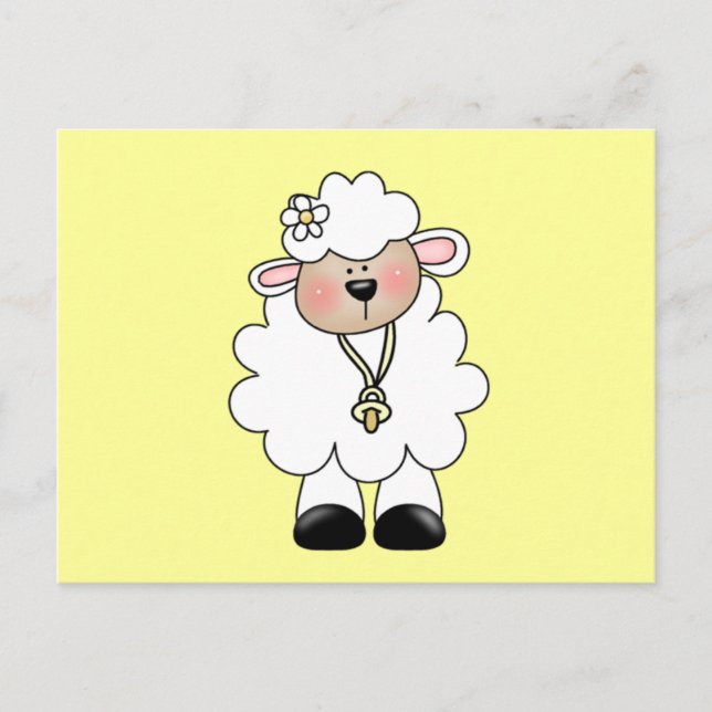 Tshirts und Geschenke aus weißem Lamm Postkarte (Vorderseite)