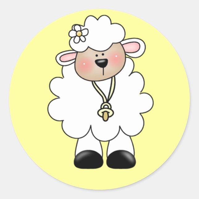 Tshirts und Geschenke aus weißem Lamm Runder Aufkleber (Vorderseite)