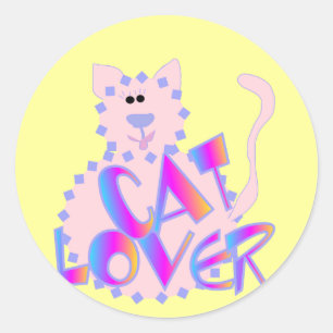 Tshirts und Geschenke für die rosa Katze Runder Aufkleber