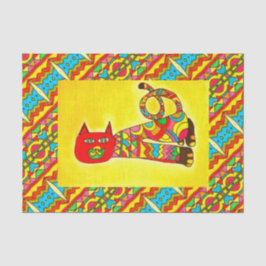 TSP - 0089 - Alebrije Cat - Gewebepapier Seidenpapier