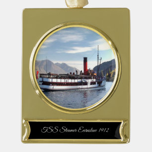 TSS Dampfschiff Earnslaw 1912 Banner-Ornament Gold
