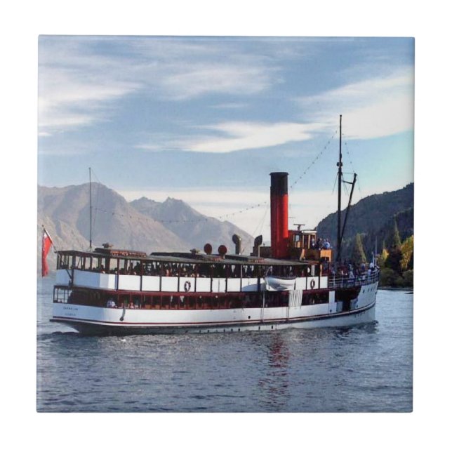 TSS Dampfschiff Earnslaw 1912 Fliese (Vorderseite)