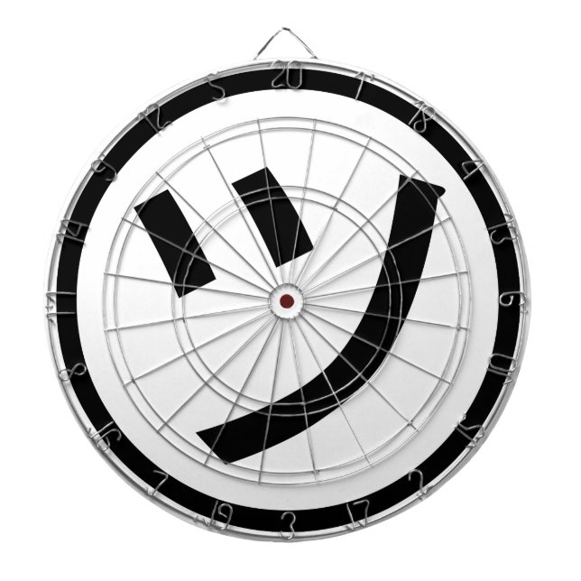 ㋡ Tsu Kana Katakana Lächeln Emoji / Emoticon Dartscheibe (vorne)