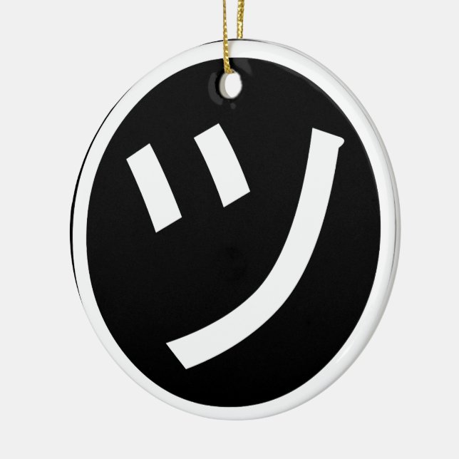 ㋡ Tsu Kana Katakana Lächeln Emoji / Emoticon Keramik Ornament (Links)
