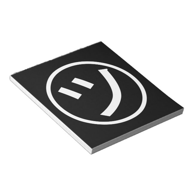 ㋡ Tsu Kana Katakana Lächeln Emoji / Emoticon Notizblock (angewinkelt)