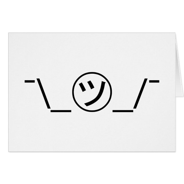 Tsu Kana Shrug Emoticon Ø\_ ㋡_/ Japanisch Kaomoji (Vorderseite (Horizontal))