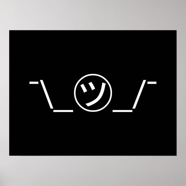 Tsu Kana Shrug Emoticon Ø\_ ㋡_/ Japanisch Kaomoji Poster (Vorne)