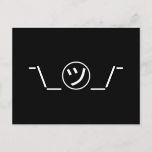 Tsu Kana Shrug Emoticon Ø\_ ㋡_/ Japanisch Kaomoji Postkarte