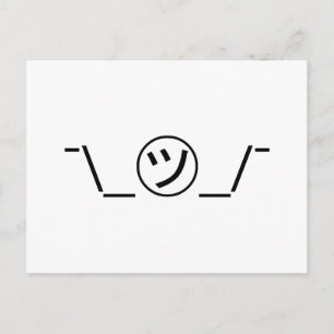 Tsu Kana Shrug Emoticon Ø\_ ㋡_/ Japanisch Kaomoji Postkarte