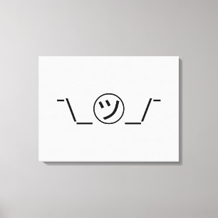 Tsu Kana ShrugEmoticon ¯ \ _㋡_/¯ Japaner Kaomo Leinwanddruck