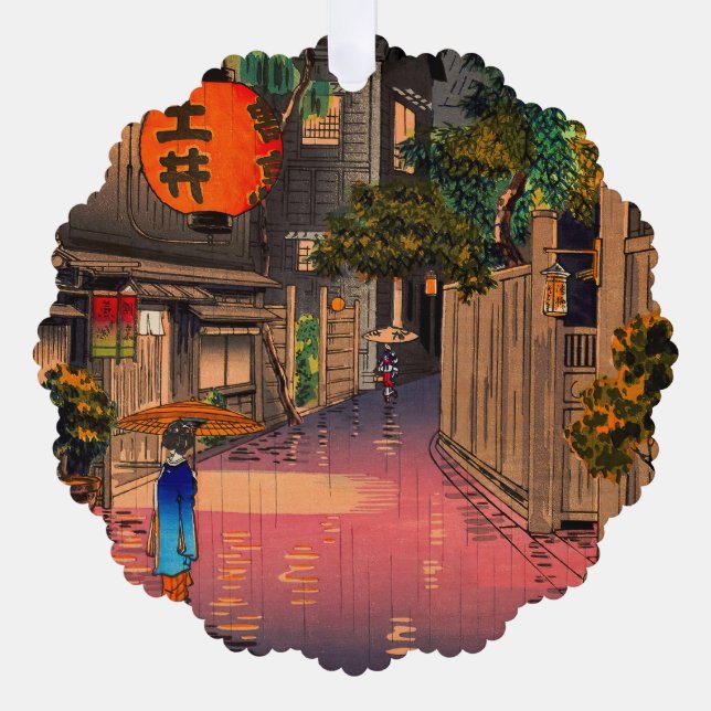 Tsuchiya Koitsu - Abend bei Ushigome Ornament Karte (Vorderseite)