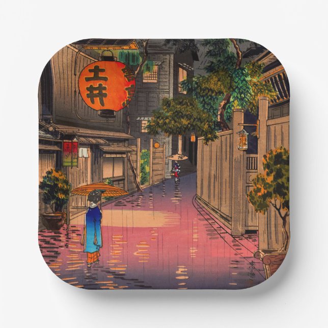 Tsuchiya Koitsu - Abend bei Ushigome Pappteller (Vorderseite)