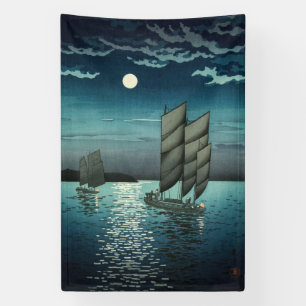 Tsuchiya Koitsu - Boote in Shinagawa, Nacht Banner