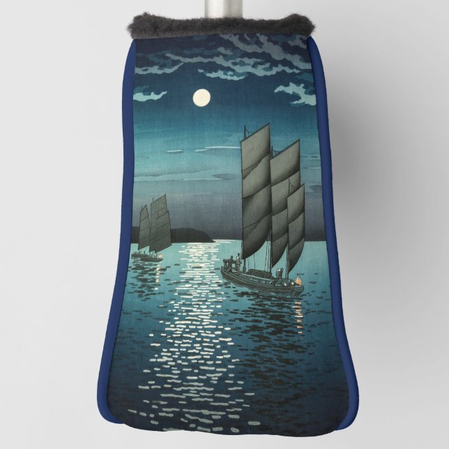 Tsuchiya Koitsu - Boote in Shinagawa, Nacht Golf Headcover (Rotieren 90)