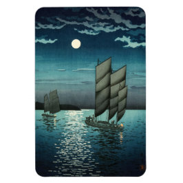 Tsuchiya Koitsu - Boote in Shinagawa, Nacht Magnet