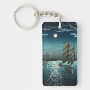 Tsuchiya Koitsu - Boote in Shinagawa, Nacht Schlüsselanhänger