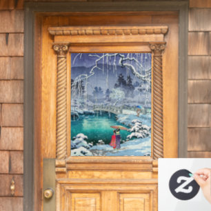 Tsuchiya Koitsu - Frühjahrsschnee bei Maruyama Fensteraufkleber