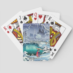 Tsuchiya Koitsu - Frühjahrsschnee bei Maruyama Spielkarten