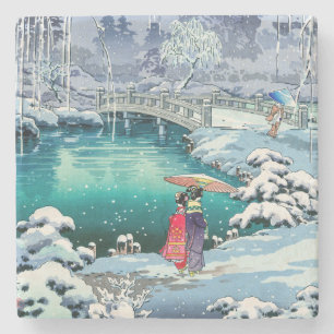 Tsuchiya Koitsu - Frühlings-Schnee in Maruyama Steinuntersetzer