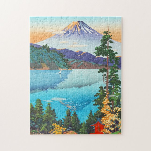 Tsuchiya Koitsu Lake Ashi in Hakone Hills Art Puzzle (Vertikal)