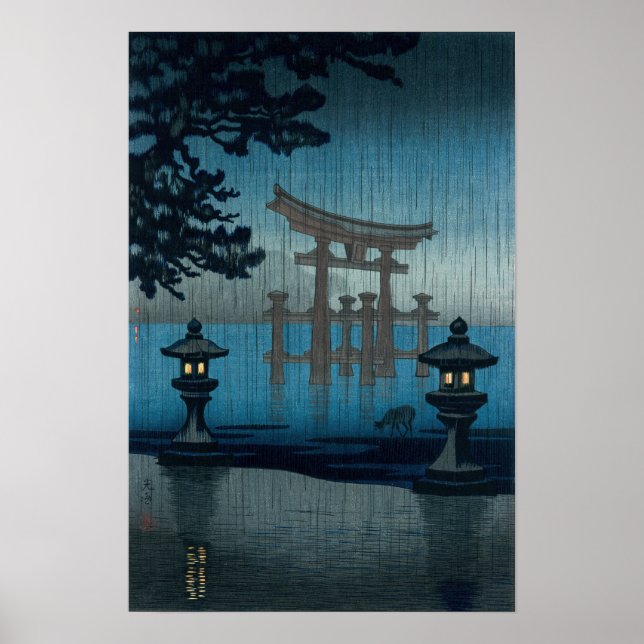 Tsuchiya Koitsu - Miyajima im Regen Poster (Vorne)