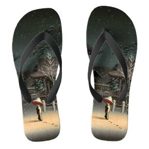 Tsuchiya Koitsu - Schnee am Nezu-Schrein Flip Flops