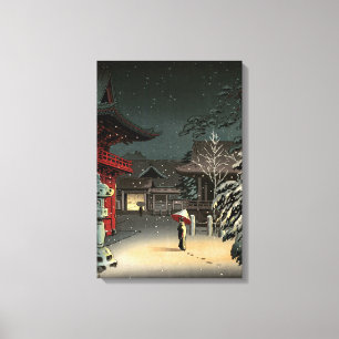 Tsuchiya Koitsu - Schnee am Nezu-Schrein Leinwanddruck