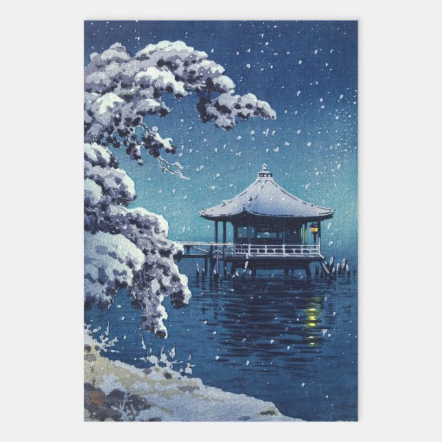 Tsuchiya Koitsu - Schnee auf dem Ukimido in Katada Geschenkpapier Set (Von Creator hochgeladen)