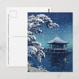 Tsuchiya Koitsu - Schnee auf dem Ukimido in Katada Postkarte