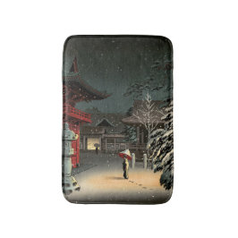 Tsuchiya Koitsu - Schnee bei Nezu Shrine Badematte