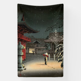 Tsuchiya Koitsu - Schnee bei Nezu Shrine Banner
