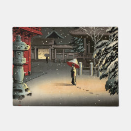 Tsuchiya Koitsu - Schnee bei Nezu Shrine Fußmatte