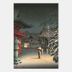 Tsuchiya Koitsu - Schnee bei Nezu Shrine Geschenkpapier Set