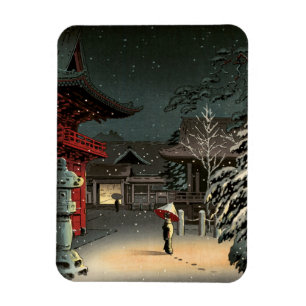 Tsuchiya Koitsu - Schnee bei Nezu Shrine Magnet