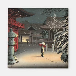 Tsuchiya Koitsu - Schnee bei Nezu Shrine Magnet