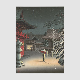 Tsuchiya Koitsu - Schnee bei Nezu Shrine Seidenpapier