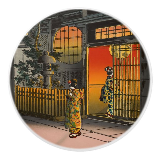 Tsuchiya Koitsu - Side Street Araki in Yotsuya Keramikknauf (Vorderseite)