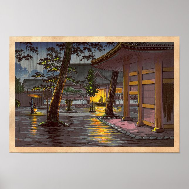 Tsuchiya Koitsu Sketches Takanawa Sengakuji Temple Poster (Vorne)