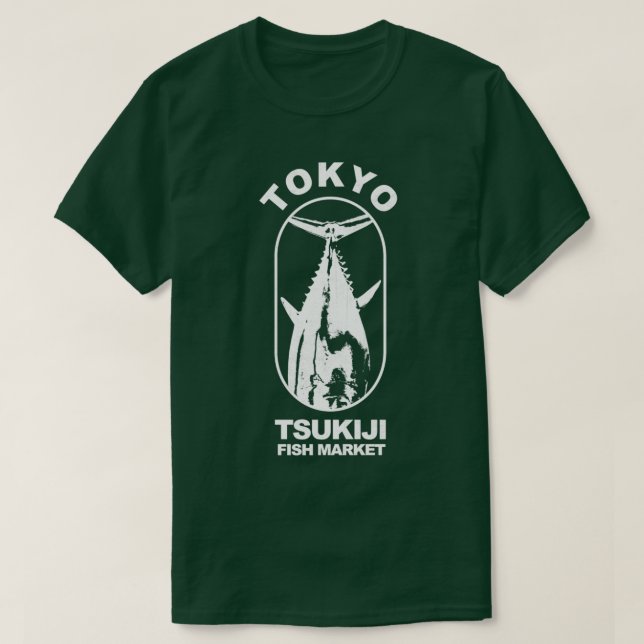 Tsukiji Fischmarkt Vintag Tokio Japan T-Shirt (Design vorne)