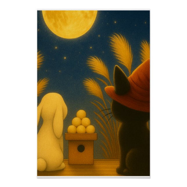 tsukimi, moon viewing, japanese autumn, mid autumn poster (Vorderseite)