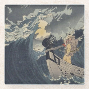 Tsukioka Yoshitoshi - Benkei gegen einen Vollmond Glasuntersetzer