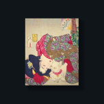 Tsukioka Yoshitoshis Kansei-Periode Leinwanddruck<br><div class="desc">Malerei einer Frau und ihrer Katze mit dem Titel "Kansei Periode" durch Tsukioka Yoshitoshi.</div>