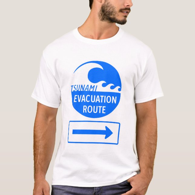 Tsunami Evakuierungsweg T-Shirt (Vorderseite)