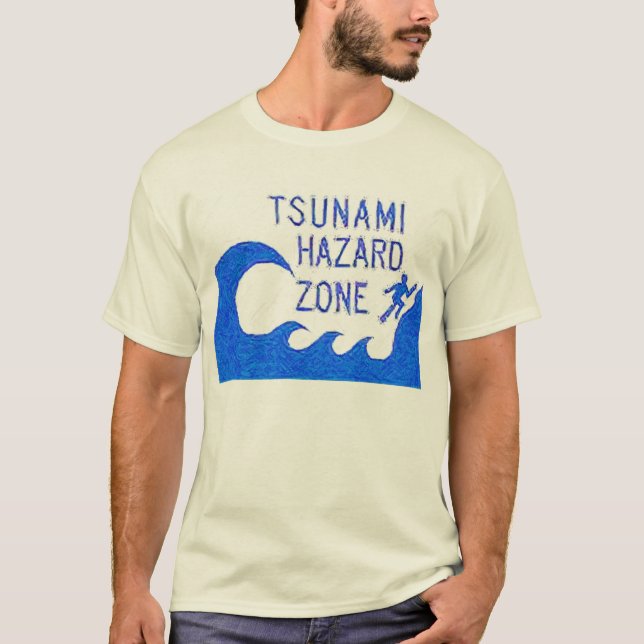 Tsunami-Gefahrenzone T-Shirt (Vorderseite)