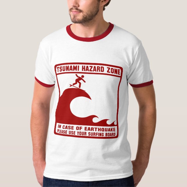 Tsunami-Gefahrenzone T-Shirt (Vorderseite)